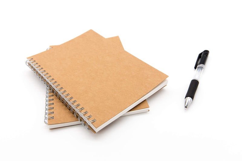DSTELIN Soft Cover Spiral Notebook Journal 2-Pack, Blank Sketch Book Pad, Wirebound Memo Notepads Diary Notebook Planner with Unlined Paper, 100 Pages/ 50 Sheets, 7.5 inch x 5.1 inch (Brown)  - Image 3