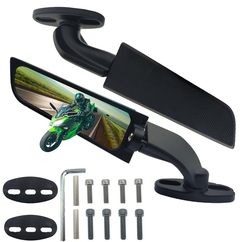 Vrweare Motorcycle Mirrors Wing Rearview Mirrors Compatible With Kawasaki Ninja 300 400 650 Honda Cbr300R Cbr500R Cbr600Rr Cbr1000Rr Suzuki Gsxr 600 750 Yamaha R15 R25 Yzf600R - Image 1