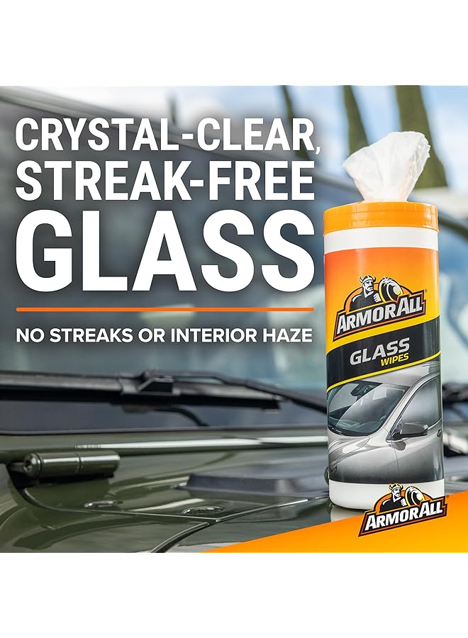 ARMOR ALL Car Glass Wipes, Auto Glass Cleaner For Film And Grime, 30 Count - Image 2