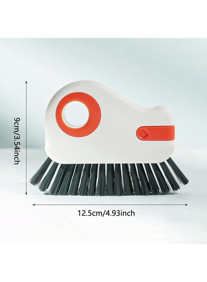 PROMASS 2 in 1 Groove Cleaning Brush Window Track Cleaning Tools, 2024 New Multifunction Hard Bristle Crevice Cleaning Brush with Hidden Scraper, Grout Cleaner Grip Brush for Sliding Door Track(Orange,2PCS) - Image 3