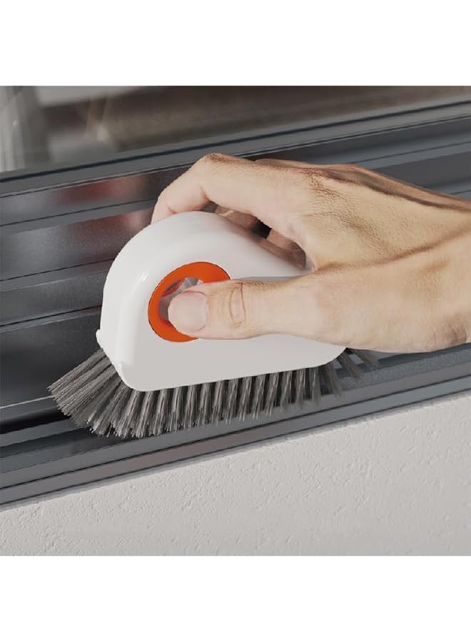 PROMASS 2 in 1 Groove Cleaning Brush Window Track Cleaning Tools, 2024 New Multifunction Hard Bristle Crevice Cleaning Brush with Hidden Scraper, Grout Cleaner Grip Brush for Sliding Door Track(Orange,2PCS) - Image 2