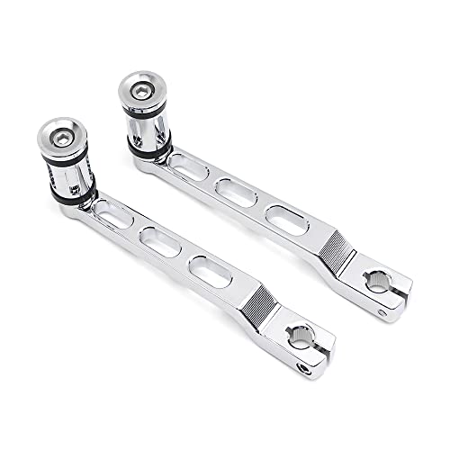 Dreamseek Motorcycle Heel Toe Shifter Lever + Shift Peg for Harley FL Softail/Touring, Road King, Street Glide/Tri Glide Trikes (Chrome) - Image 2