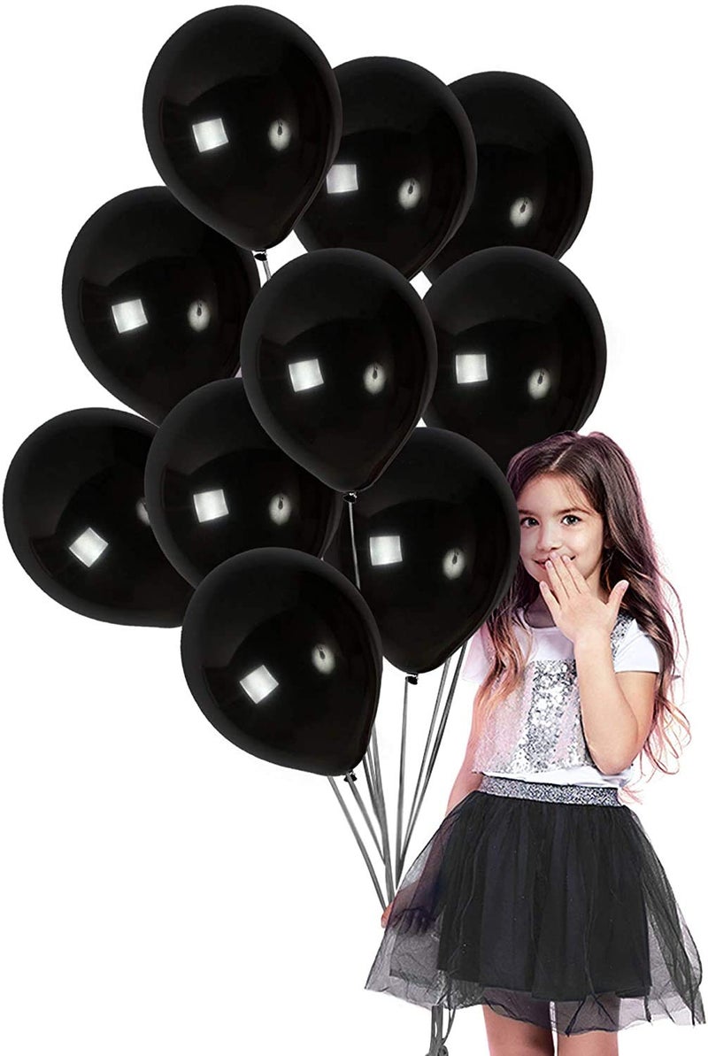 HEMITO Premium Metallic Latex Balloons Pack Of 50 Black Balloons for Decoration (Black, Pack Of 50) - Image 5