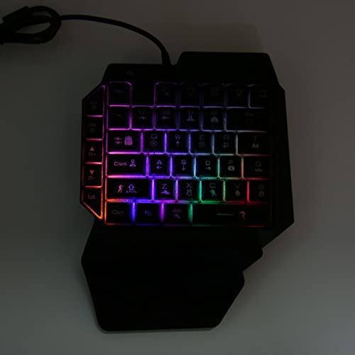 Tangxi One Hand Gaming Keyboard and Mouse Combo,RGB Backlit Half Handed Mechanical Keypad,USB Wired Keyboard Mouse and Mouse Pad Set for for for XboxONE - Image 5