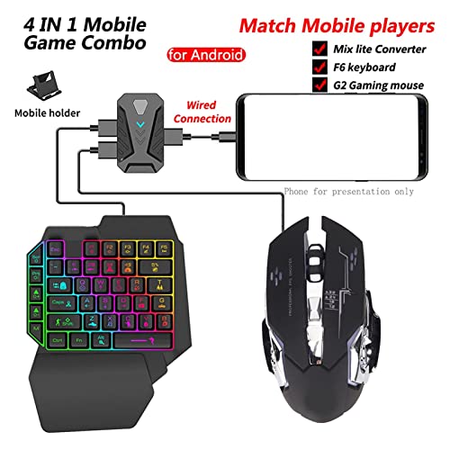 Tangxi One Hand Gaming Keyboard and Mouse Combo,RGB Backlit Half Handed Mechanical Keypad,USB Wired Keyboard Mouse and Mouse Pad Set for for for XboxONE - Image 4