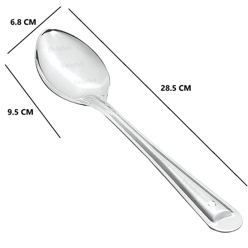 Velofeil Set of 5 Stainless Steel Kitchen Tools 235cm Panja Rice Spoon 285cm Large Pan Spoon 36cm Skimmer Jhara 315 cm Laddle 305cm Turner Spatula Ideal for Cooking Serving - Image 3