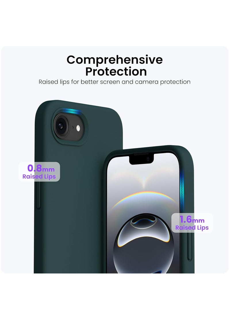 MIGOFAST iPhone 16e Case 6.1 2025 Liquid Silicone 3 Layers Full Covered Soft Gel Rubber Phone Case Shockproof Protective Cover with Anti Scratch Microfiber Lining Olive Green - Image 2