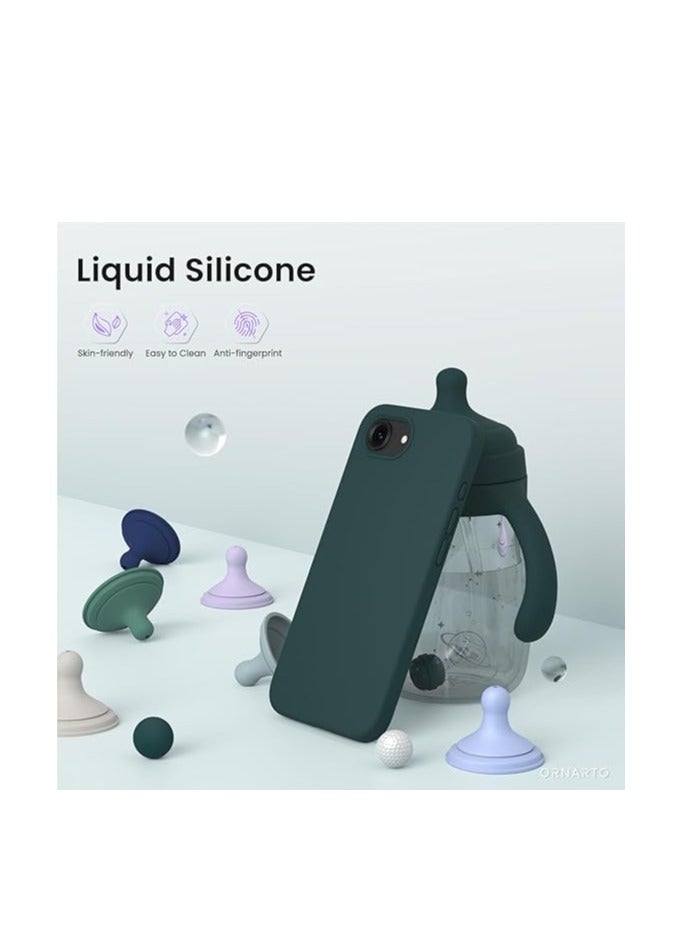 MIGOFAST iPhone 16e Case 6.1 2025 Liquid Silicone 3 Layers Full Covered Soft Gel Rubber Phone Case Shockproof Protective Cover with Anti Scratch Microfiber Lining Olive Green - Image 3