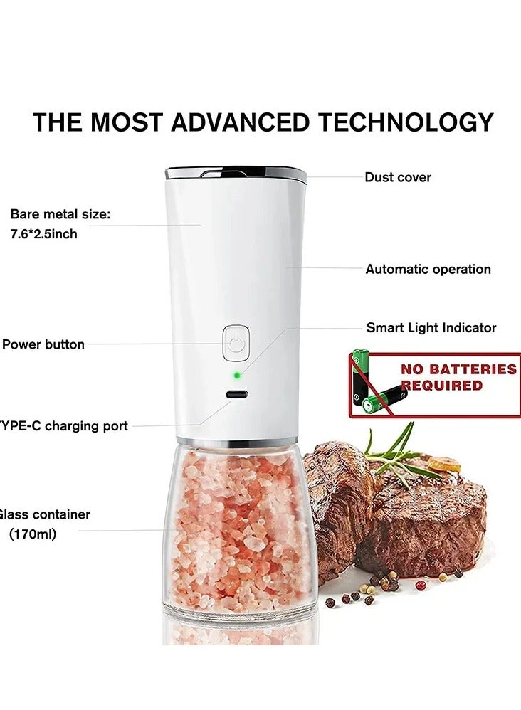 YQP Gravity Electric Salt Ginder Pepper Grinder Automatic Pepper and Salt Mill Grinder Battery-Operated with Adjustable Coarseness - Image 4