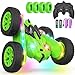 Terucle Remote Control Car Rc Cars Stunt RC Car Toys Upgraded Strip Lights and Headlights Kids Toys DoubleSided 360 Rotating 4WD Drift Truck for Boys Girls Birthday Gift Green - Image 3