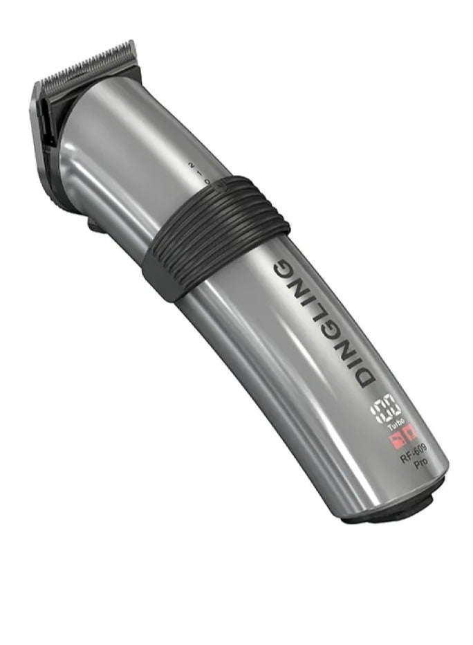 DINGLING Professional Electric Hair Clipper with Blade Men's Hair Trimmer RF-609PRO Silver - Image 1