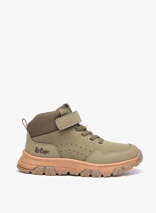 Lee Cooper Boy's Panelled Boots with Hook and Loop Closure