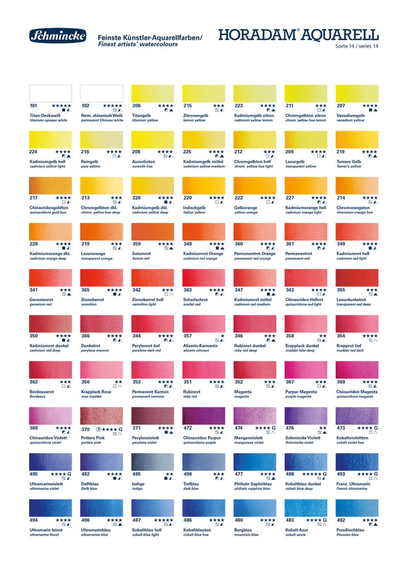 Schmincke - HORADAM® AQUARELL Color Box with 48 Finest Watercolors, 74448097, Black Metal Box, Painting Set, Premium Watercolors, 48 x 1/2 Pans - Image 5