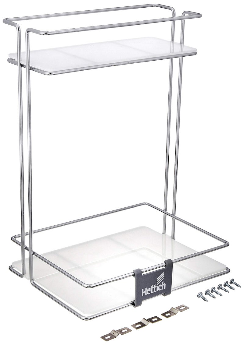 Hettich Cargo Series Shelf Adhesive Multipurpose Storage Shelf Stainless Steel Large Bathroom Detergent Holder Bathroom Organizer Shelf Under The Sink (Silver, Set of 1) - Image 5