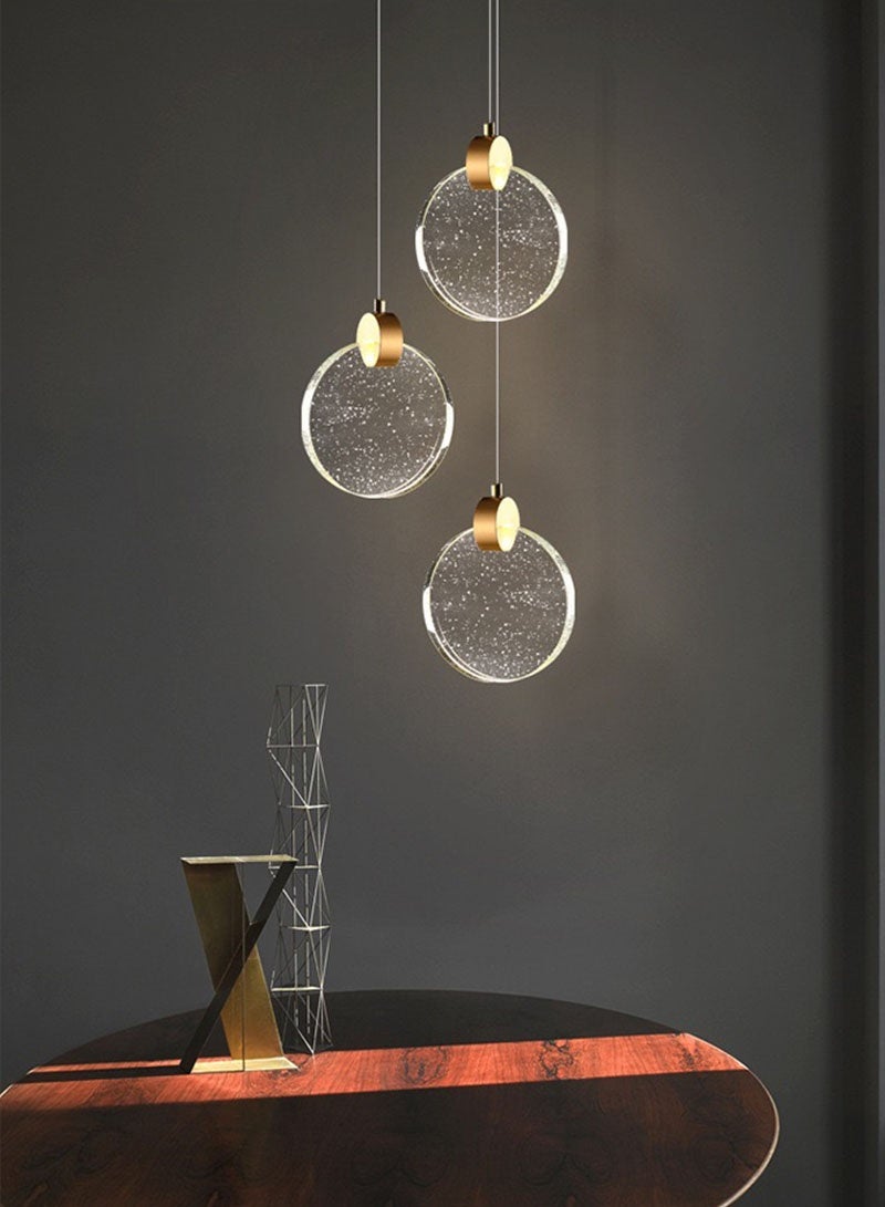 روعة مصباح معلق فاخر من الكريستال الشمالي | مصباح LED ثلاثي الألوان قابل للتعتيم | مصباح معلق صناعي عصري لإضاءة غرفة الطعام، مناسب لغرف النوم والممرات والقاعات والمطابخ وغرف المعيشة ومناطق المدخل. - Image 4