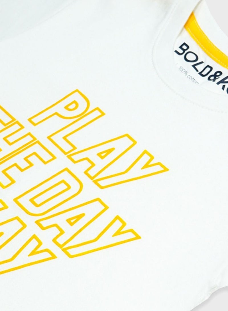 BOLD&KO Kids Text Print T-Shirt - Image 3