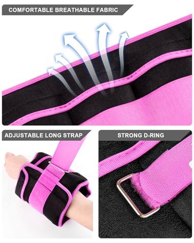 Fragraim Adjustable Ankle Weights 1-5 LBS Pair with Removable Weight for Jogging, Gymnastics, Aerobics, Physical Therapy, Resistance Training|Each 0.5-2.5 LBS, Total 5LBS, Purple - Image 2