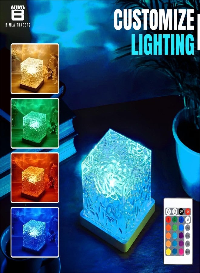 CRAE Water Ripple Night Light, Romantic Warm Ocean Wave Effect, Crystal Astronomy Night Table Lamp for Bedroom, LED Projection Lamp (Water Ripple) - Image 5