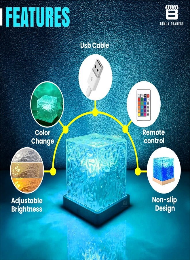 CRAE Water Ripple Night Light, Romantic Warm Ocean Wave Effect, Crystal Astronomy Night Table Lamp for Bedroom, LED Projection Lamp (Water Ripple) - Image 4