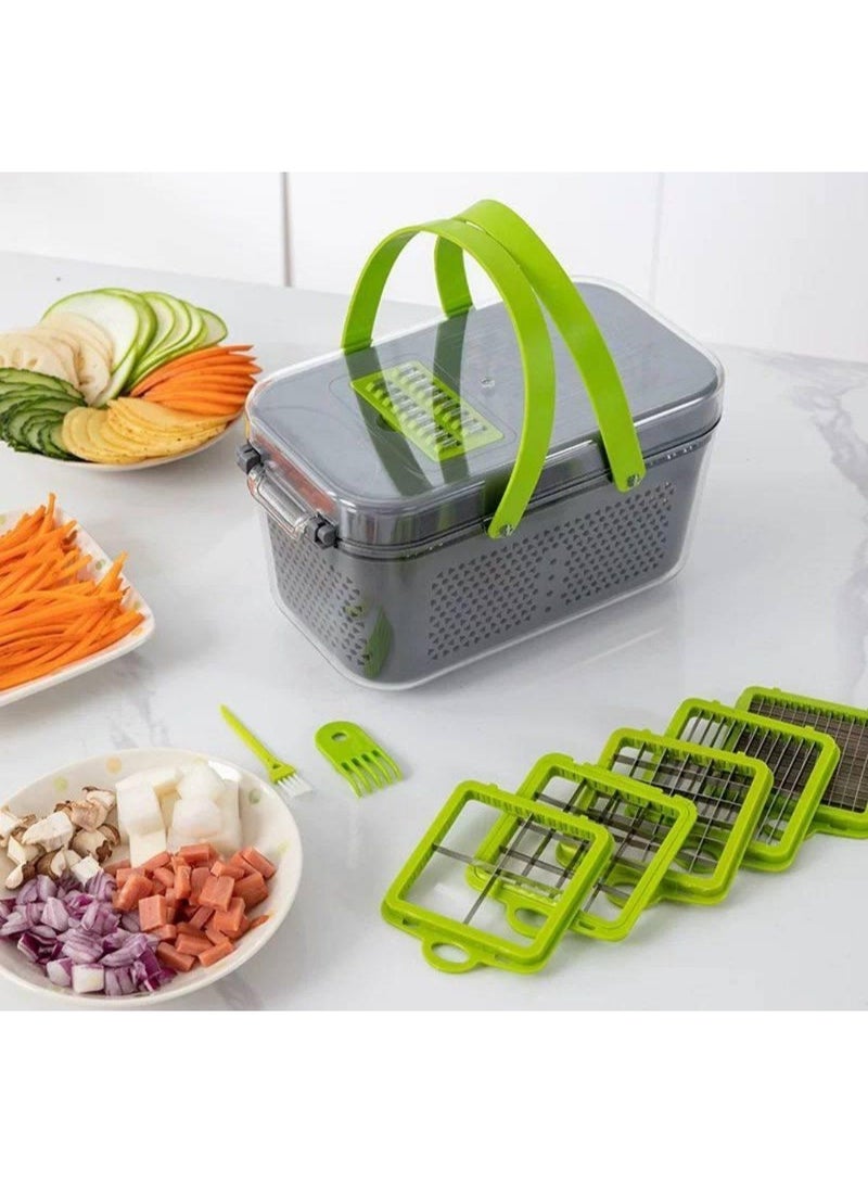 قطاعه نايسر دايسر المتكاملة 22 قطعة مع علبة ثلاجة ومصفاة – الحل الأمثل لتقطيع الخضروات والفواكه بسهولة وسرعة TH - Image 2