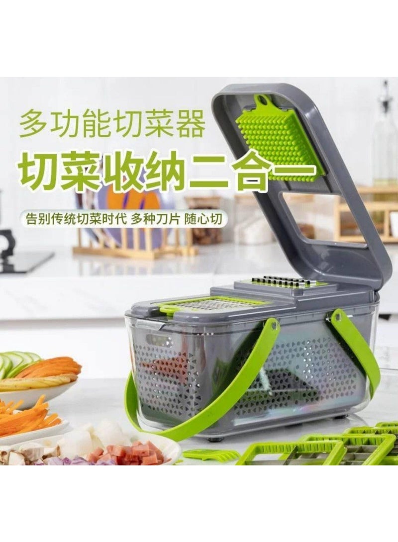 قطاعه نايسر دايسر المتكاملة 22 قطعة مع علبة ثلاجة ومصفاة – الحل الأمثل لتقطيع الخضروات والفواكه بسهولة وسرعة TH - Image 1