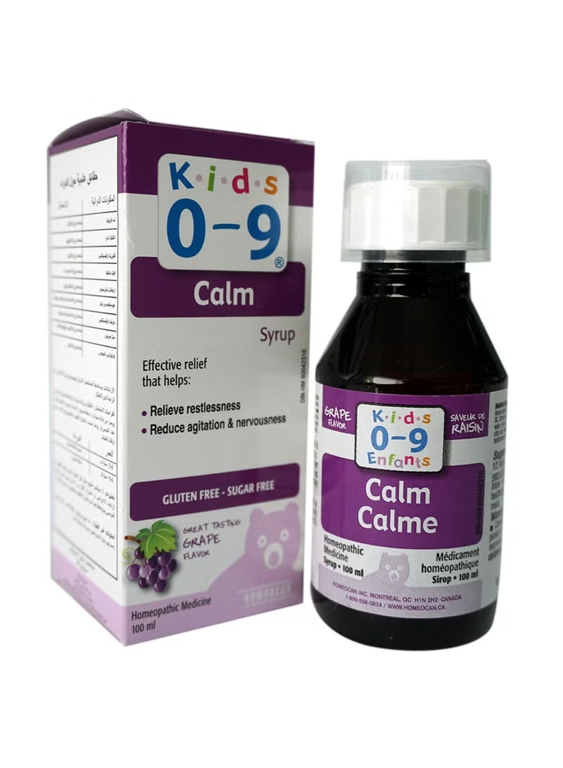 Kids 0-9 Calm Syrup Grape Flavor 100ml – Homeopathic Medicine, Sugar Free & Gluten Free