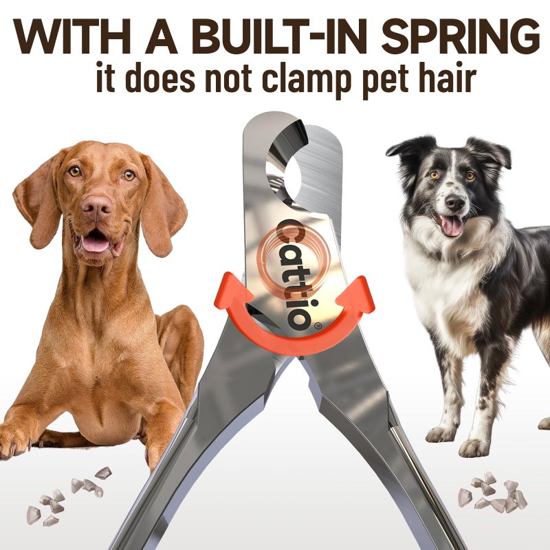Cattio Dog Nail Clippers - All Steel Material, Built-in Spring,Heavy Duty Dog Nail Trimmer Full Metal Razor Sharp Professional for All Dogs Cats with Thick Toena,Dog Nail Trimmers - Image 3