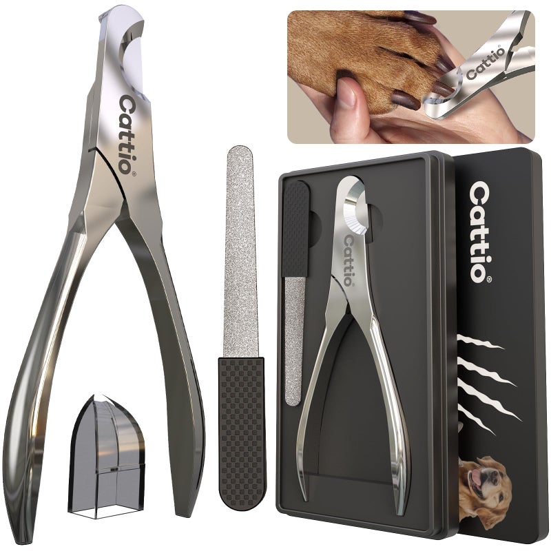Cattio Dog Nail Clippers - All Steel Material, Built-in Spring,Heavy Duty Dog Nail Trimmer Full Metal Razor Sharp Professional for All Dogs Cats with Thick Toena,Dog Nail Trimmers - Image 1