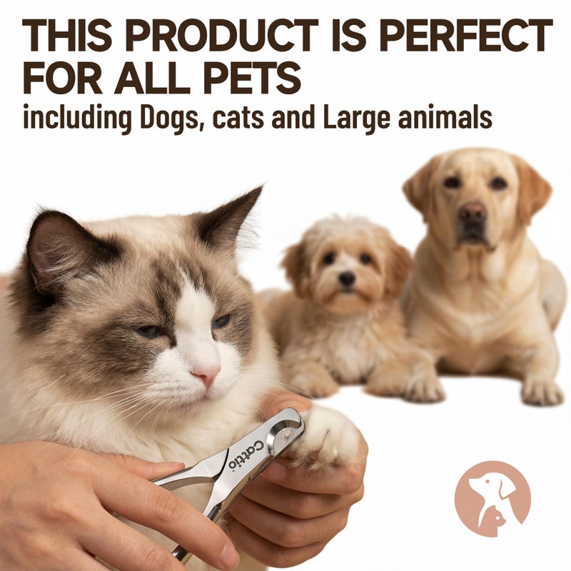 Cattio Dog Nail Clippers - All Steel Material, Built-in Spring,Heavy Duty Dog Nail Trimmer Full Metal Razor Sharp Professional for All Dogs Cats with Thick Toena,Dog Nail Trimmers - Image 5