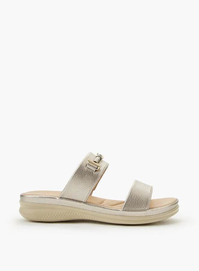 لو كونفورت Women Metallic Detail Slide Sandals