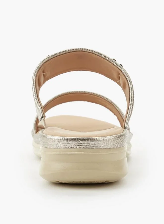 Le Confort Women Metallic Detail Slide Sandals