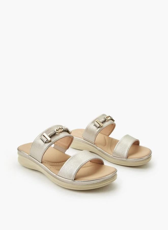 لو كونفورت Women Metallic Detail Slide Sandals