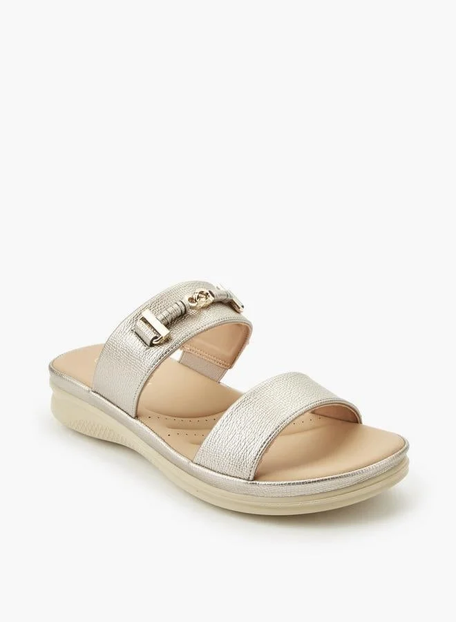 Le Confort Women Metallic Detail Slide Sandals