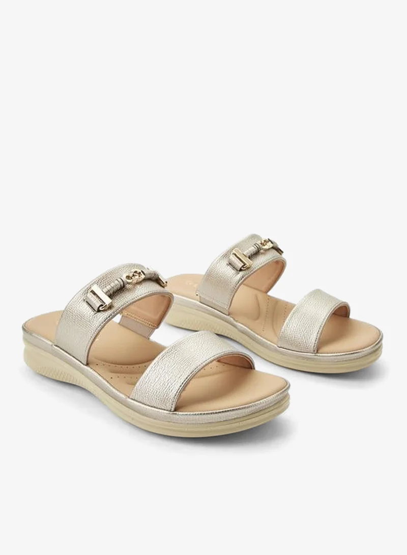 لو كونفورت Women Metallic Detail Slide Sandals