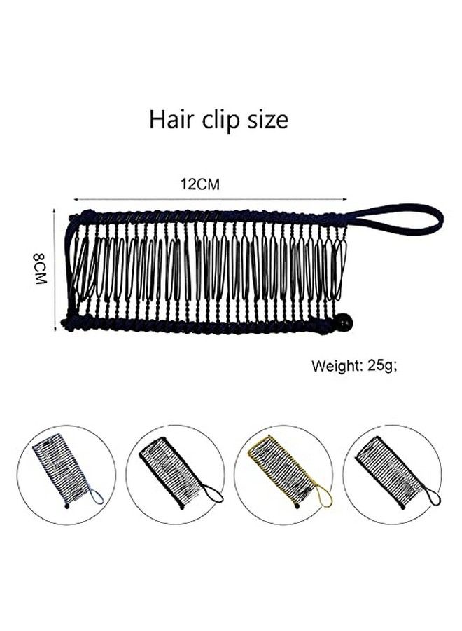NaRaMax Black Banana Hair Clip Comb Stretch Banana Comb Clincher Comb Adjustable Banana Hair Clamp Ponytail Holder For Women Girls Thick Wavy Hair Curly Hair - Image 4