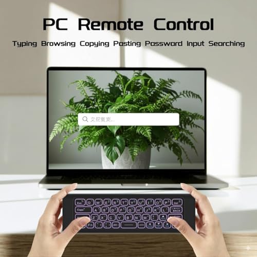 iPazzPort Air Mouse & PC Remote Keyboard: Bluetooth & 2.4G Backlit, Rechargeable Aluminum Alloy Design, Compatible with Laptop, Android TV Box, HTPC - Image 4