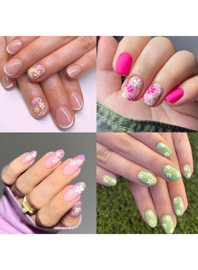KHAJUL 24-Sheet Floral Nail Art Stickers, 3D Self-Adhesive Daisy Flower Decals, Elegant Nail Design Accessories for Women and Girls (Multicolor) - Image 5