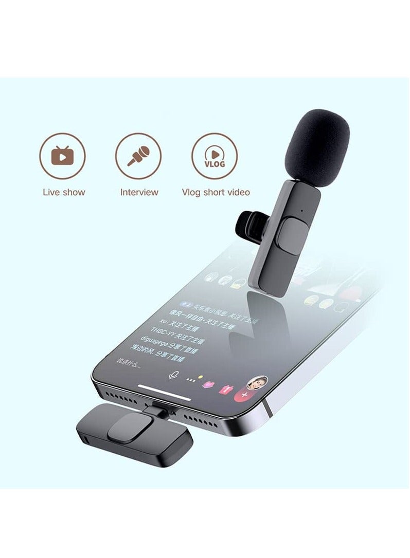 LEDIN Upgraded  Plug-Play Wireless Lapel Lavalier Microphone for iPhone, android Recording, Youtube Facebook Live Stream Vlog  Auto-Sync Wireless Mic with 2 Clips - Image 2