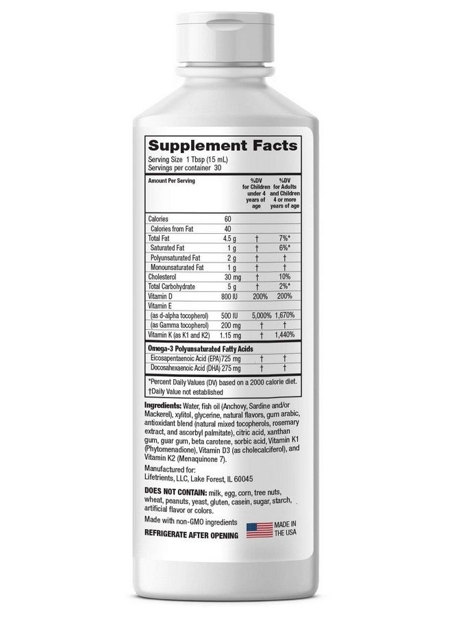 Lifetrients Lifetrients - Speak+D Smooth - Orange Vanilla - 15.2 oz - Pediatrician Formulated to Support Children with Special Nutritional Requirements - Omega-3 & Vitamins E’s, K's & D  - Image 2