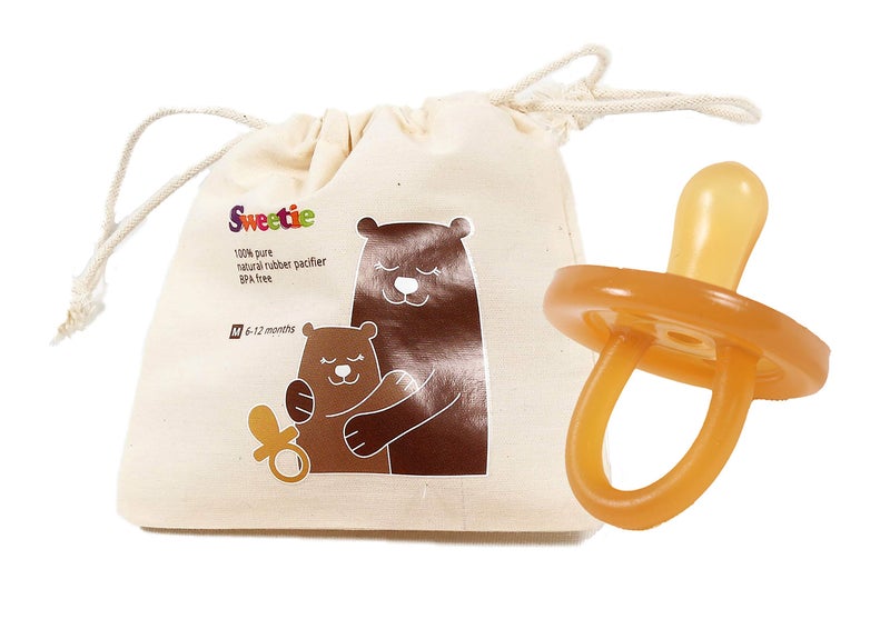 SWEETIE Rubber Pacifier Natural Rubber with Symmetrical Nipple Original Natural Rubber Pacifier (0-6 Month/Small) - Image 1