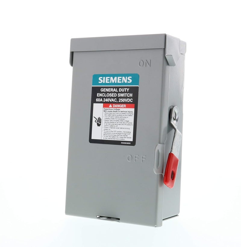 SIEMENS 2P 60A 240V General Duty Safety Switch Outdoor NonFusible - Image 1