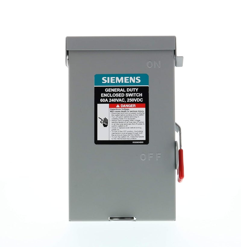 SIEMENS 2P 60A 240V General Duty Safety Switch Outdoor NonFusible - Image 2