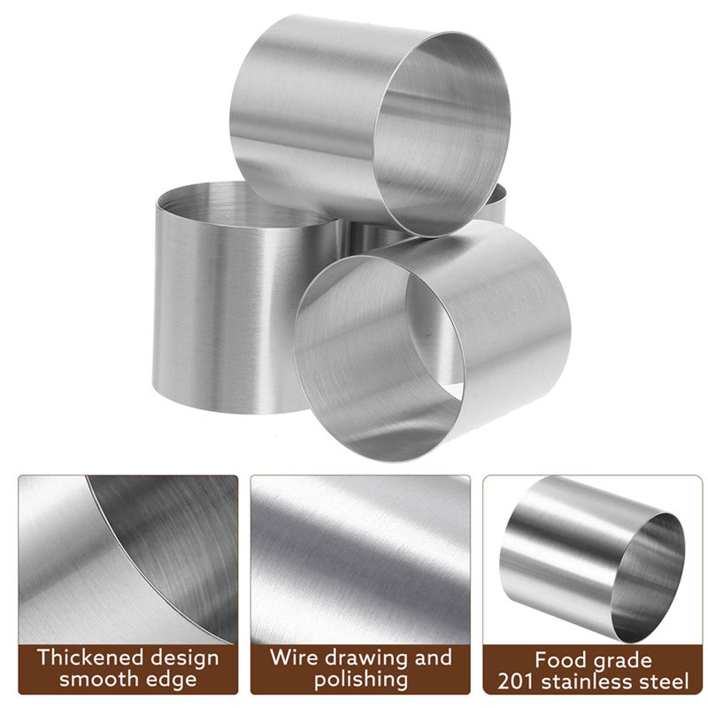 Stainless Steel Cake Rings 5x5x5cm 12 Pcs Baking Molds for Dessert and Pastry DIY - Image 5