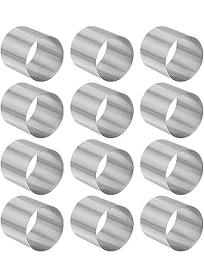 Stainless Steel Cake Rings 5x5x5cm 12 Pcs Baking Molds for Dessert and Pastry DIY - Image 1