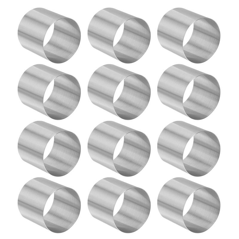 Stainless Steel Cake Rings 5x5x5cm 12 Pcs Baking Molds for Dessert and Pastry DIY - Image 2