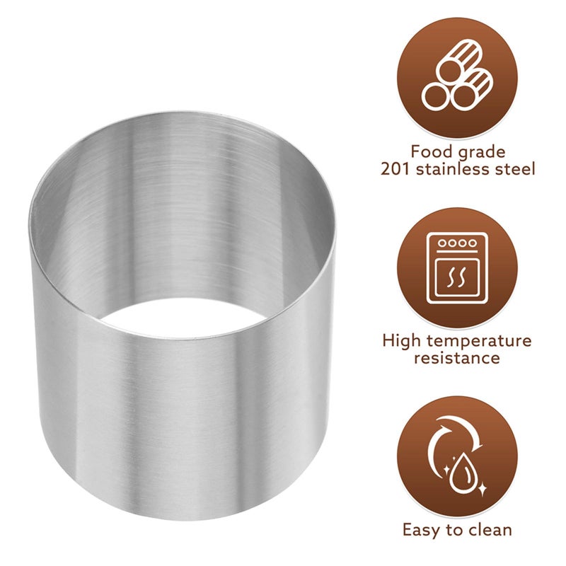 Stainless Steel Cake Rings 5x5x5cm 12 Pcs Baking Molds for Dessert and Pastry DIY - Image 4