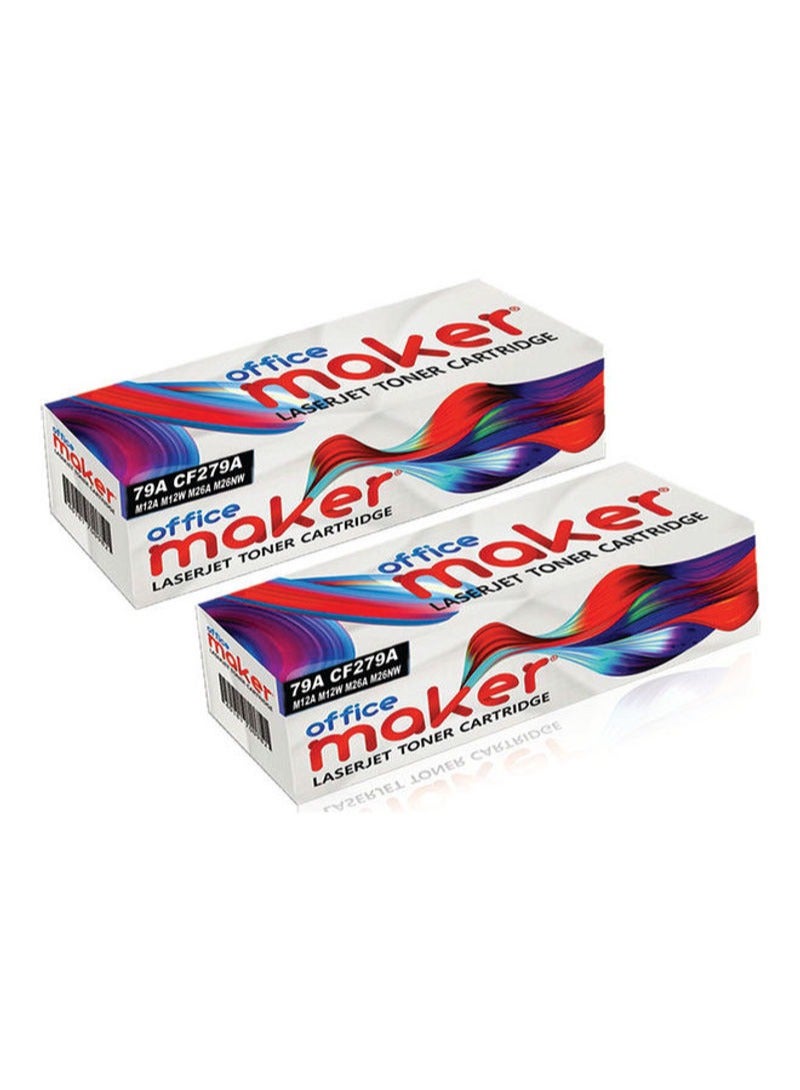 Office Maker 2-Piece Toner Cartridge Set For HP LaserJet Pro M12a, M12w, M26, MFP M26a Printer Black - Image 2