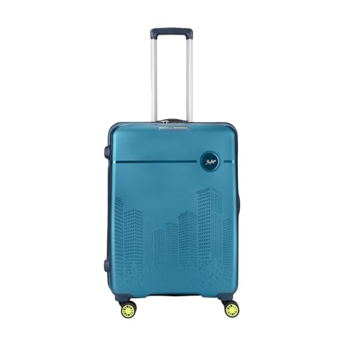 Skybags سكاي باجز بولي بروبيلين هاردسايدد متوسطة الحجم، 8 عجلات دوبل سبينر مقاومة للسرقة بسحاب، حقيبة سفر مع تنظيم داخلي وضمان دولي لمدة 5 سنوات (داكنة الفيروزي، 55)، 60 سم - Image 1