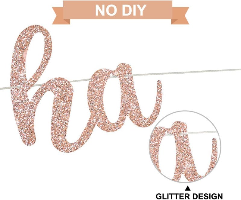 BEISHIDA Rose Gold Glitter Happy Sweet 16 Birthday Banner PreStrung Glitter Happy 16 Birthday Decoration for GirlsHappy 16th Birthday Sign for Women Girls - Image 3