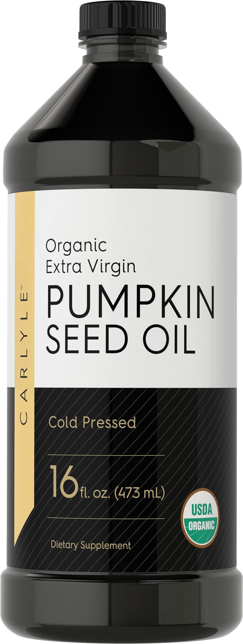 Carlyle Pumpkin Seed Oil 16oz Organic Cold Pressed Extra Virgin Vegetarian NonGMO Gluten Free Safe for Cooking Great for Hair and Face